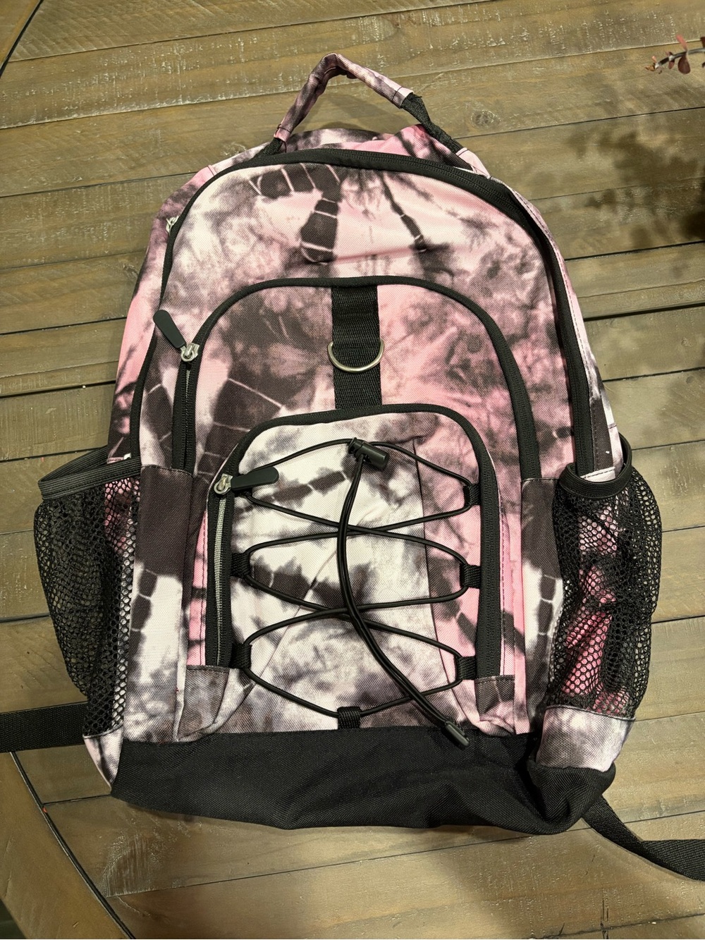 Pottery Barn Teen Pink and Black Tie-Dye Backpack 17x13"